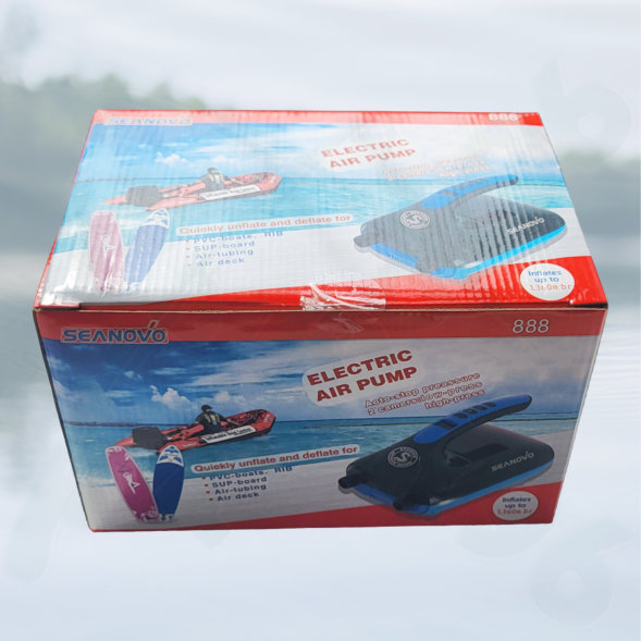 Насос электрический двухступенчатый HT-888 Seanovo для лодок ПВХ, сабов, матрасов, палаток 0,34-1,38 атм крокодил