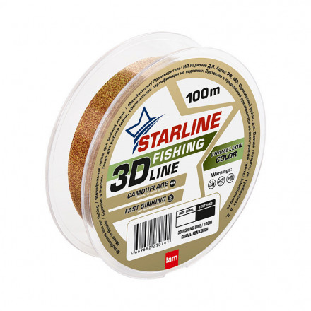 Леска IAM 3D Fishing Line 100m, диаметр 0,16 мм Хамелеон