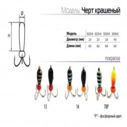 Мормышка вольфрамовая Spider Черт краш. MW-SP-0240-78P